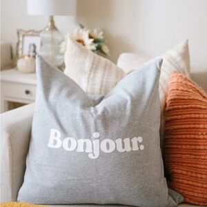 Province of Canada Gray Bonjour Pillow